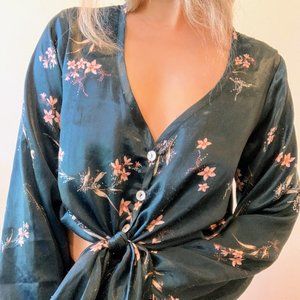 Show Me Your Mumu Tatum Floral Tie Front Blouse